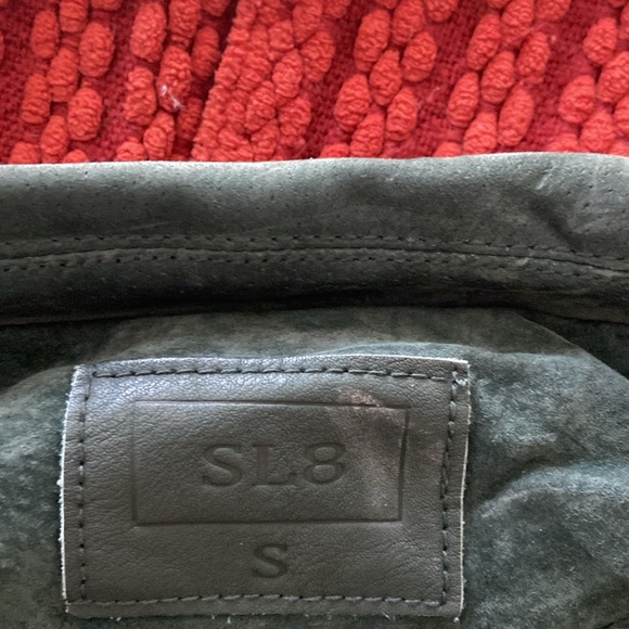 SL8 Green Suede Biker/Moto Jacket. Soft Genuine Leather. Hot hip gorgeous! Small - Picture 5 of 8